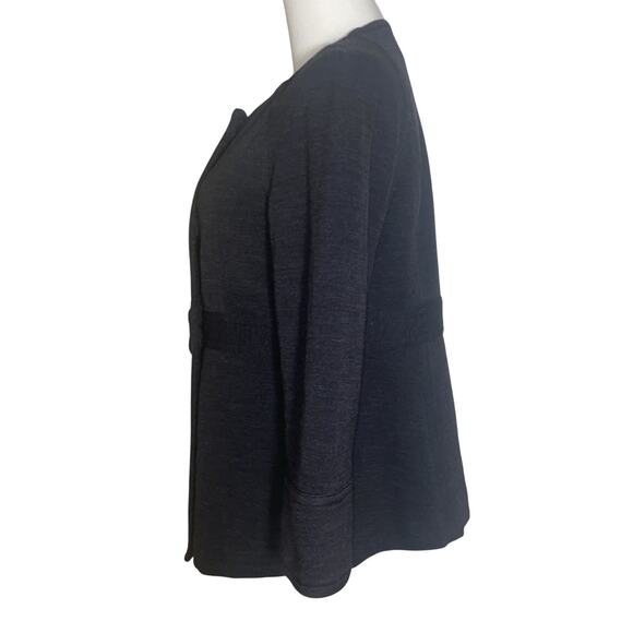 J.CREW Blazer Jacket Womens Medium Gray Crew Neck Boxy Wool Blend - Picture 2 of 6